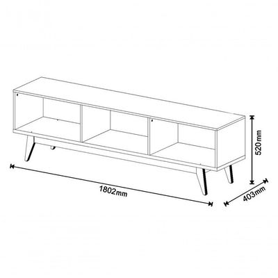 Rack Classic Ad 1.8 Off White Com Freijó - Imcal Móveis