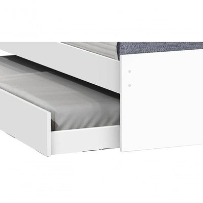 Cama Solteiro Com Auxiliar Prisma Branco - Jea Móveis