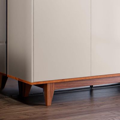 Buffet 3 Portas Flow Off White Com Freijo
