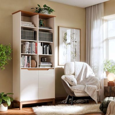 Livreiro Ej Off White Com Freijo