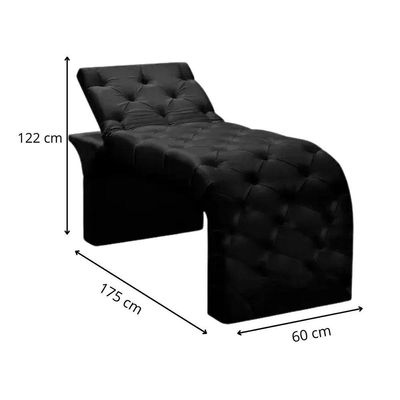Maca Estofada Estética Cílios Regulável Spa Veludo Anitta Cor:preto