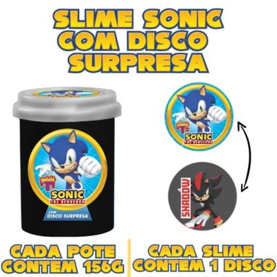 2X SLIME GELELÉ SONIC COM DISCO SURPRESA - 152G - SORTIDO