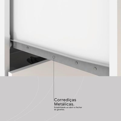 Guarda Roupa Solteiro 6 Portas E 2 Gavetas Ecom Ii - Branco Rosa Flex