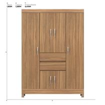 Guarda Roupa Solteiro 6 Portas E 2 Gavetas Ecom Ii - Amêndola Touch
