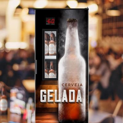 Visa Cooler 220v Cervejeira Porta Com Visor 497 Litros Adesivada Gelada Vn50af Optima 220v