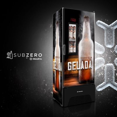 Visa Cooler 220v Cervejeira Porta Com Visor 497 Litros Adesivada Gelada Vn50af Optima 220v