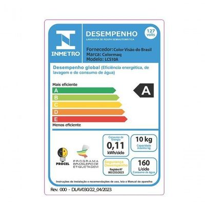Tanquinho Colormaq 10kg Prata 110V