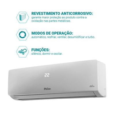 Ar Condicionado Split 9000BTU's PAC9FB Inverter Frio Philco Branca 220V