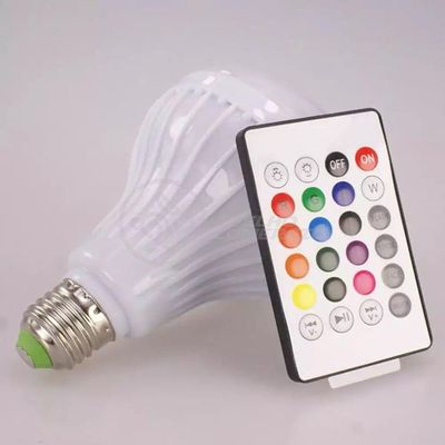 Lâmpada Led 12W E27 Rgb Colorida Com Caixa De Som
