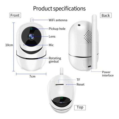 Câmera Ip Wifi Hd Áudio Visão Noturna Sensor Movimento