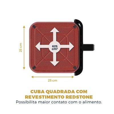 Air Fryer Britânia 8L Redstone Visor Glass BAF80A 110V