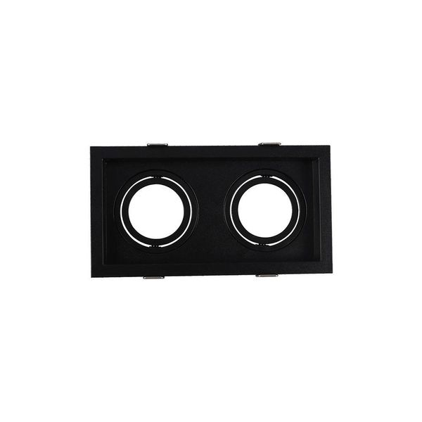 Spot De Embutir Recuado Astraled Berenices Para 2 Lâmpadas Mr16 Preto Sp-7633