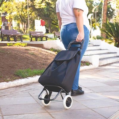 Carrinho De Compras Feira Leva Tudo Bag To Go Mor Preto