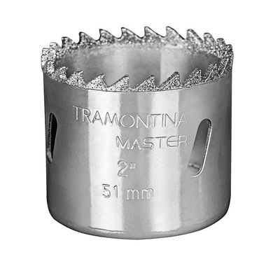 Serra Copo Diamantada 114 Mm 4.1/2" Com Dente De Metal Duro E Aço Especial Cromado