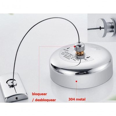 Varal Parede Pratico Retrátil 187,5 Cm Inox Ajustável Aço