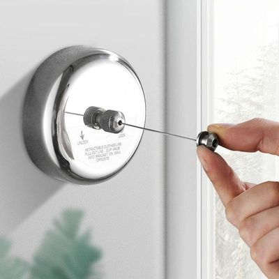 Varal Parede Pratico Retrátil 187,5 Cm Inox Ajustável Aço