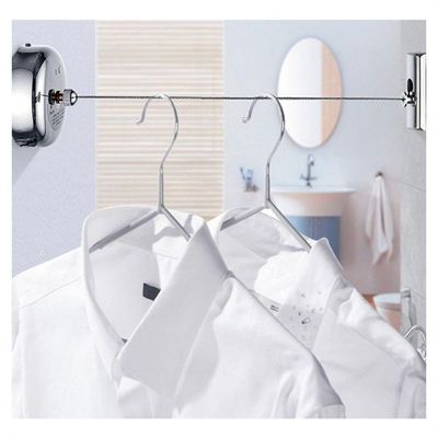 Varal Parede Pratico Retrátil 187,5 Cm Inox Ajustável Aço