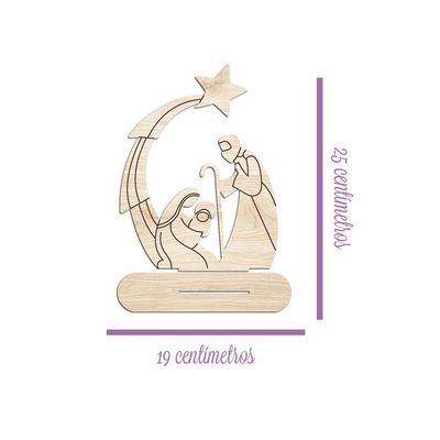Presépio 02 Com Base 19cmx25cm - Cria Arte Laser Branco