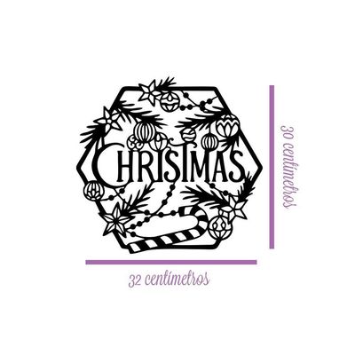 Hexágono De Natal 32cmx30cm - Cria Arte Laser Dourado