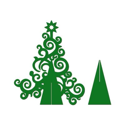 Árvore De Natal Com Arabesco 33cmx40cm - Cria Arte Laser Verde