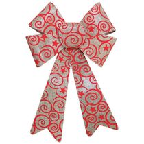 Enfeite árvore Natal Laço Arabesco Com Veludo 30 Cm