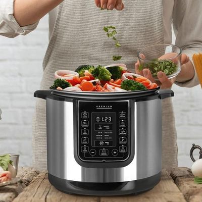 Panela De Pressão Elétrica Caçarola Multicooker Multiuso Digital Inox 6l Epp60di 127v - Eos 127v