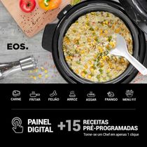 Panela De Pressão Elétrica Caçarola Multicooker Multiuso Digital Inox 6l Epp60di 127v - Eos 127v
