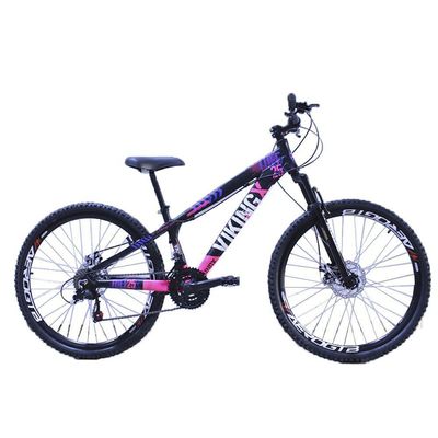 Bicicleta Viking X Tuff 25/30 Aro 26 |21v Preto Rosa