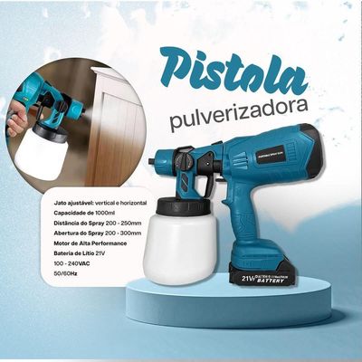 Pulverizador Spray Eletrico Portatil 21v 3 Bicos 2 Baterias