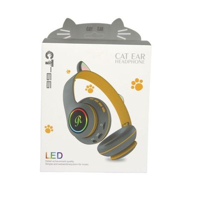 Cat Ear Headphone Led Ct-66 Cor Amarelo