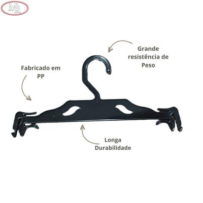 Kit 300un. Cabide Para Lingerie Pp Preto