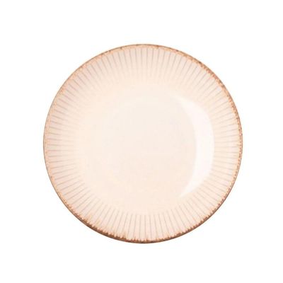 Jogo 2 Prato Fundo Para Massas Cerâmica Linear Branco 23cm Lyor