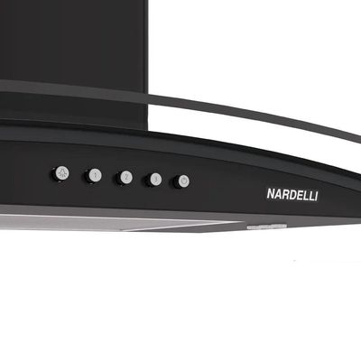 Coifa Nardelli De Parede Clean Vidro Curvo 90cm Preto 110V
