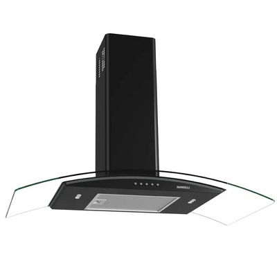 Coifa Nardelli De Parede Clean Vidro Curvo 90cm Preto 110V