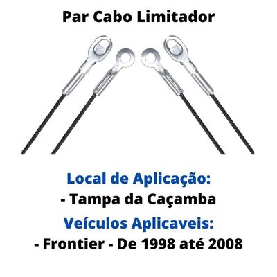 Par Cabo Limitador Tampa Traseira Caçamba Frontier 98 A 08