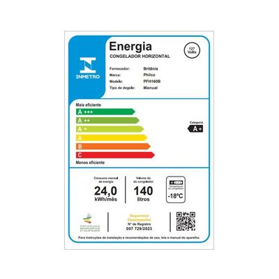 Freezer Horizontal 140L Philco PFH160B Dupla Função 110V