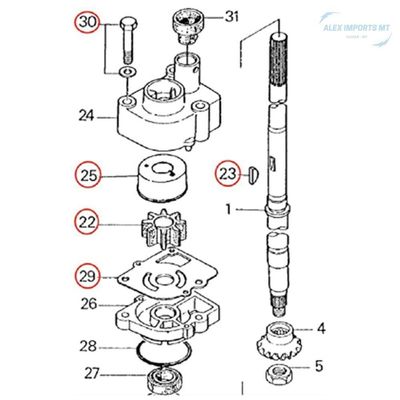 Reparo Bomba De Agua Torateso 18hp E 25hp Pecas Nauticas