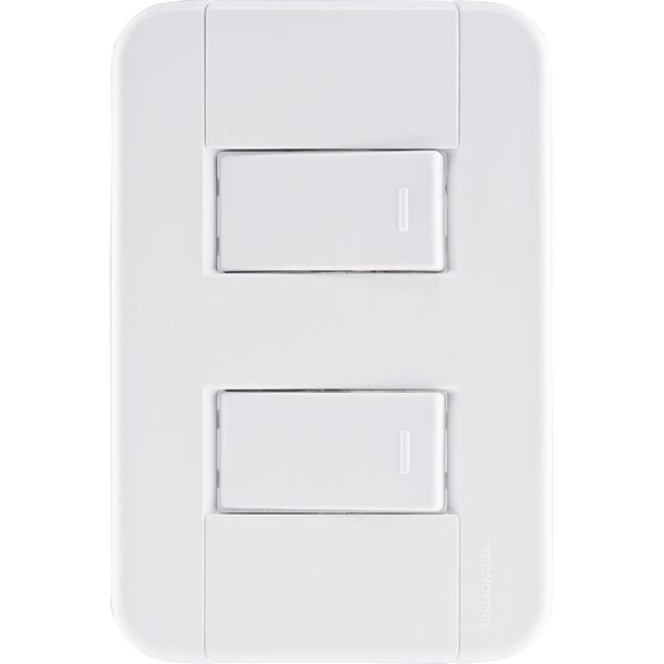 Conjunto 4x2 com 2 Interruptores Simples 10 A 250 V Tramontina Tablet Branco