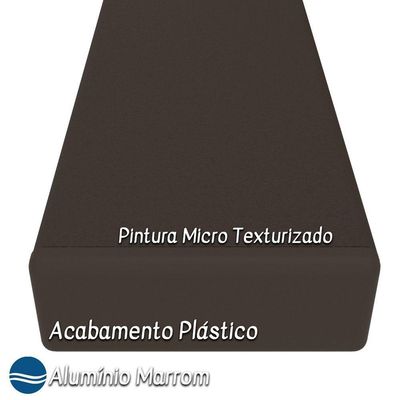 Kit 2 Banquetas Altas Bancada Alumínio Marrom Tela Mocca