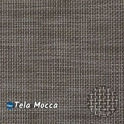 Kit 2 Banquetas Altas Bancada Alumínio Marrom Tela Mocca