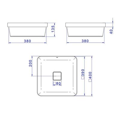 Cuba De Sobrepor Deca Slim 40x40 L.21040.17 Quadrada Branca