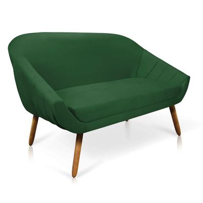 Kit 01 Namoradeira 02 Lugares E 02 Poltronas Giovana Suede Verde