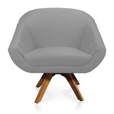 Kit 01 Namoradeira 02 Lugares E 02 Poltronas Giovana Suede Cinza