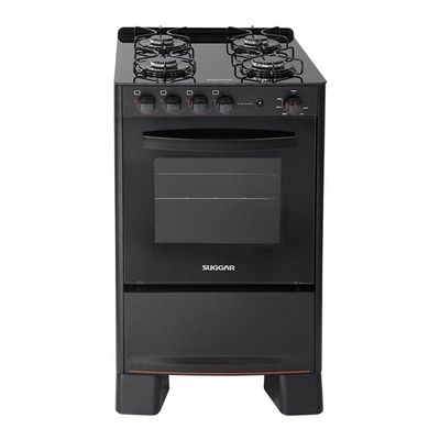 Fogão Cook Glass 4 Queimadores Preto FGVCG410PT Suggar Bivolt