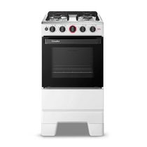 Fogão A Gás 4 Bocas Automático Ideal Super Branco Mesa Inox F4iab - Esmaltec