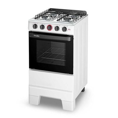 Fogão A Gás 4 Bocas Automático Ideal Super Branco Mesa Inox F4iab - Esmaltec