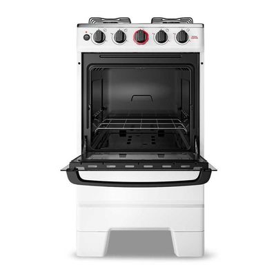 Fogão A Gás 4 Bocas Automático Ideal Super Branco Mesa Inox F4iab - Esmaltec