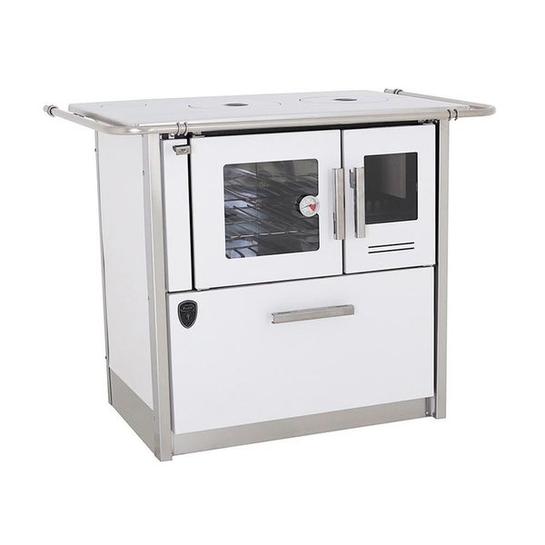Fogão A Lenha Eclipse Esquerdo Branco Chapa Aluminio N2