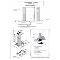 Coifa Terim de Parede Clean Vidro Curvo Kromanox 90cm Kromanox 110V
