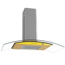 Coifa Terim de Parede Clean Vidro Curvo Amarela Kroma 90cm Amarelo 220V